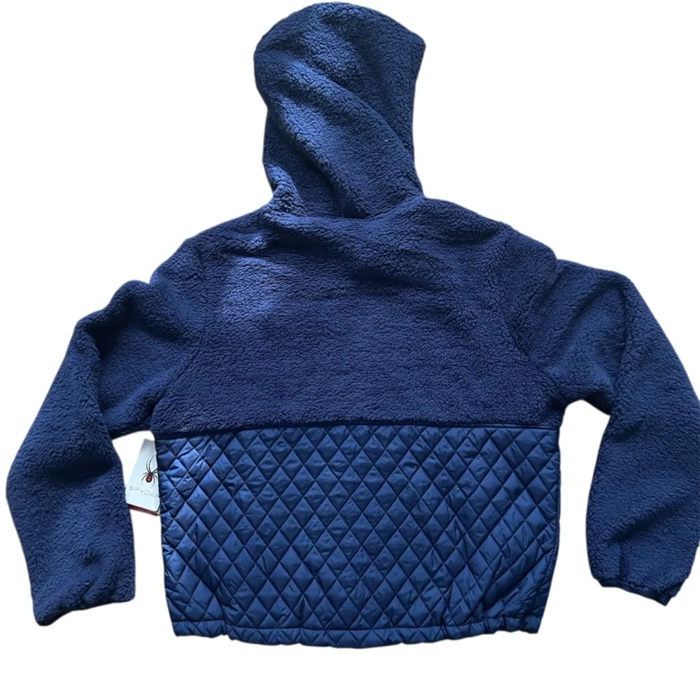 Spyder Sherpa Fleece Quilted Teddy  Jacket Zip up Hoodie Active Jacket - Picture 6 of 6